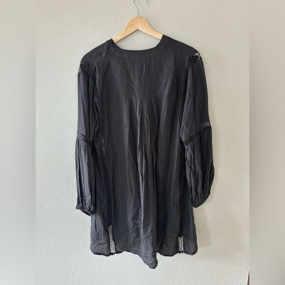 Scully Cantina Black Cutout Hi Low Tunic Long Sleeve Top Black Size L - Picture 8 of 8